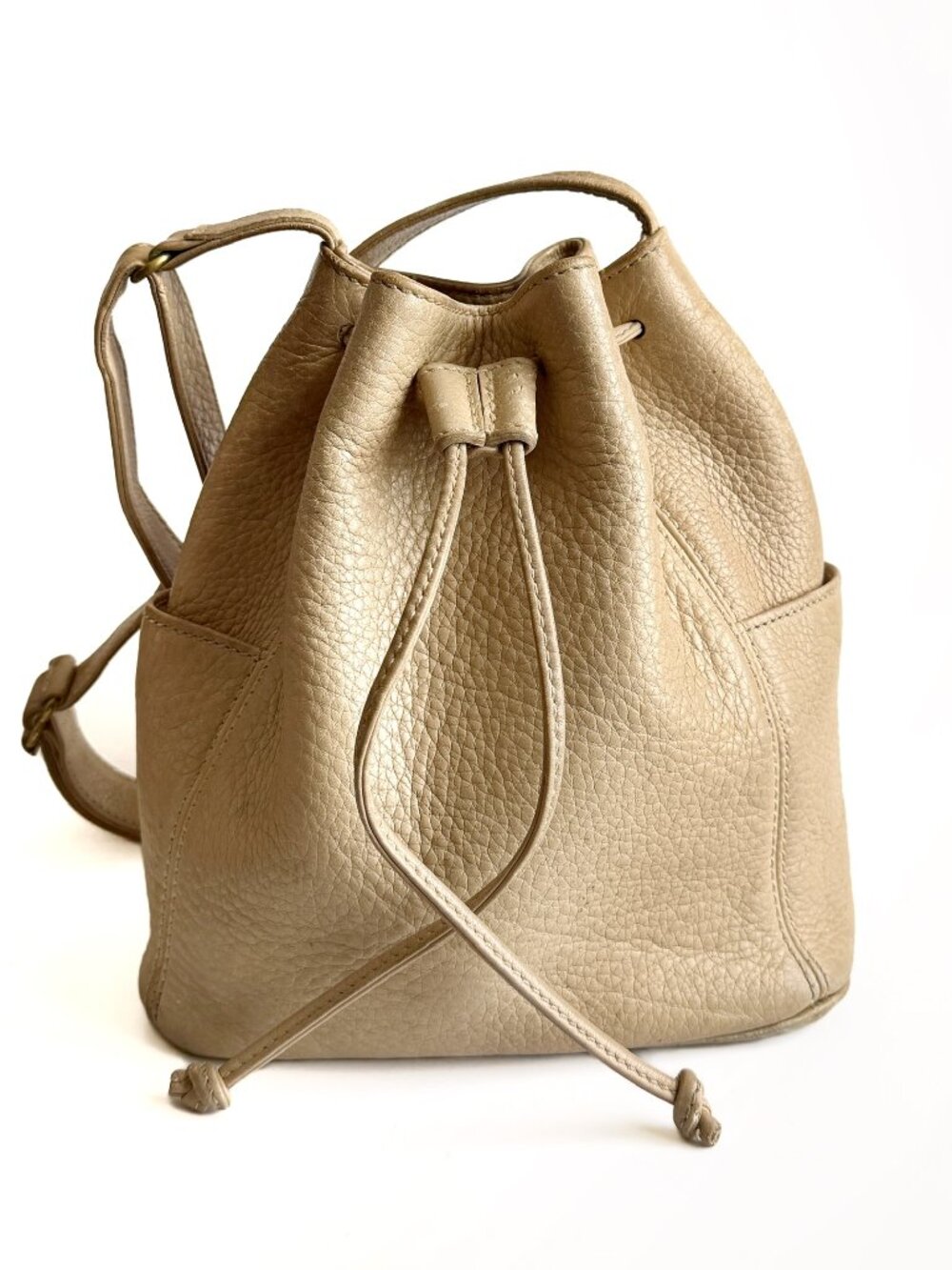 Vintage Coach 4926 Pocket Drawstring Natural Grain Sand Leather Costa Rica 1996